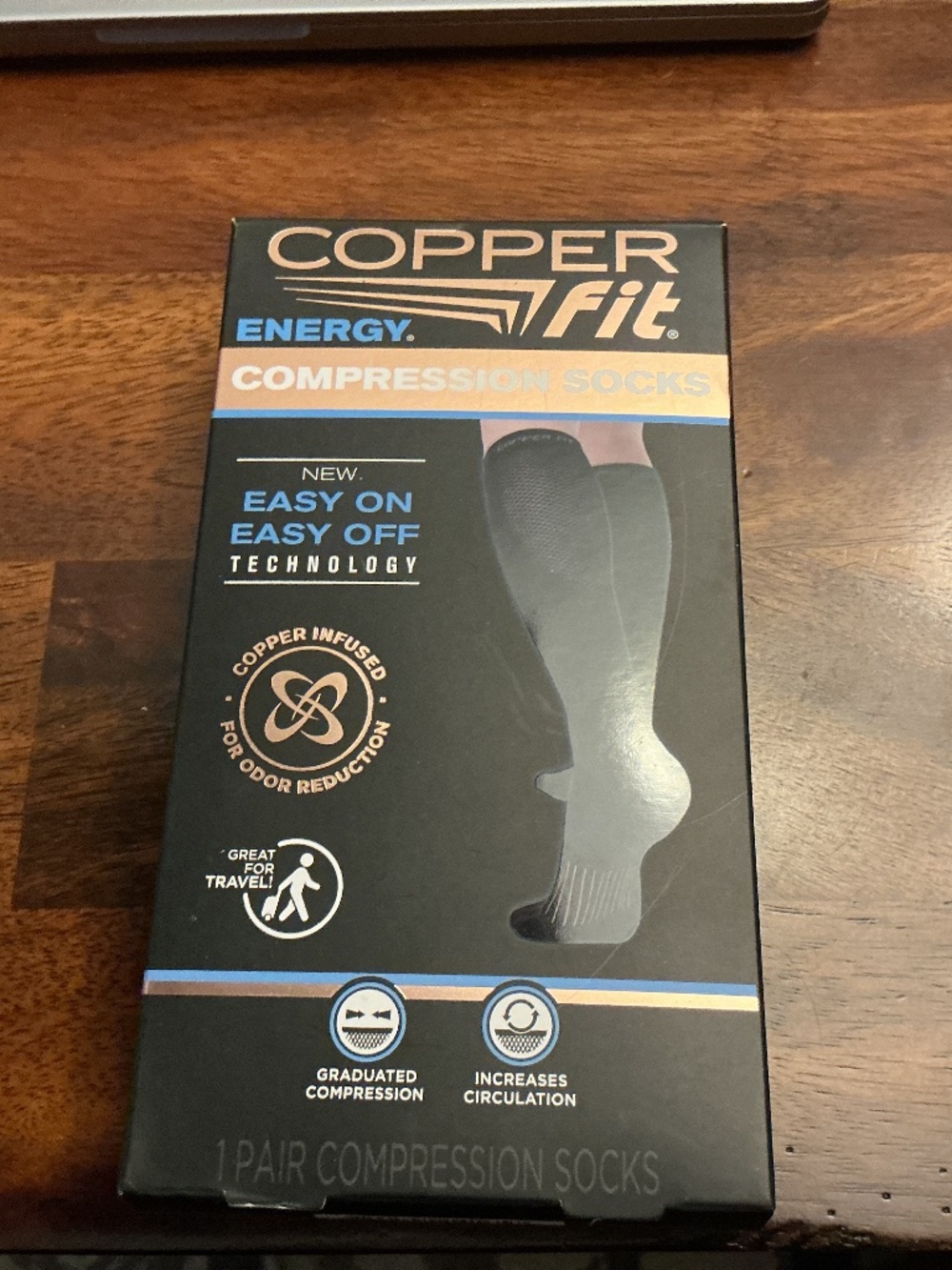 Copper Fit compression socks, size L/XL, color black